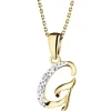 Outlet Apart Zawieszka z żółtego złota z diamentem - litera G - 0,003 ct - próba 375