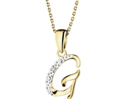 Outlet Apart Zawieszka z żółtego złota z diamentem - litera G - 0,003 ct - próba 375