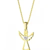 Sale Apart Zawieszka z żółtego złota z diamentem - aniołek, serce - 0,003 ct - próba 375