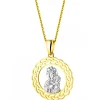 Apart Zawieszka z żółtego złota z diamentem - medalik Matka Boska Częstochowska - 0,003 ct - próba 375< Zawieszki