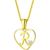 Apart Zawieszka z żółtego złota z diamentem - litera R, serce - 0,005 ct - próba 375< Zawieszki