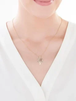 Apart Zawieszka z żółtego złota z diamentami i topazami London Blue - drzewko - próba 375< Zawieszki