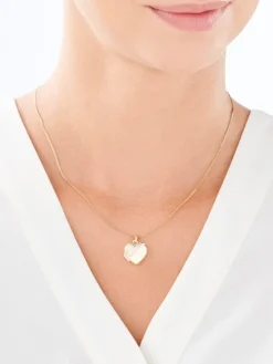 Discount Apart Zawieszka z żółtego złota z diamentami - puzderko - serce - 0,01 ct - próba 375