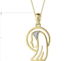Apart Zawieszka z żółtego złota z diamentami - medalik Matka Boska - 0,004 ct - próba 375< Wszystkie