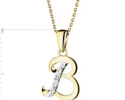 Apart Zawieszka z żółtego złota z diamentem - litera B - 0,003 ct - próba 375< Zawieszki