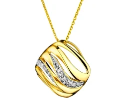 Clearance Apart Zawieszka z żółtego złota z diamentami - 0,10 ct - próba 585
