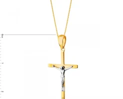 Apart Zawieszka z żółtego złota z diamentem - krzyż - 0,005 ct - próba 375< Zawieszki