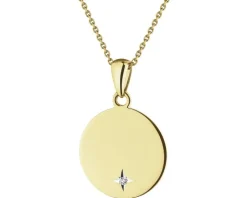 Apart Zawieszka z żółtego złota z diamentem - koło - 0,005 ct - próba 585< Zawieszki