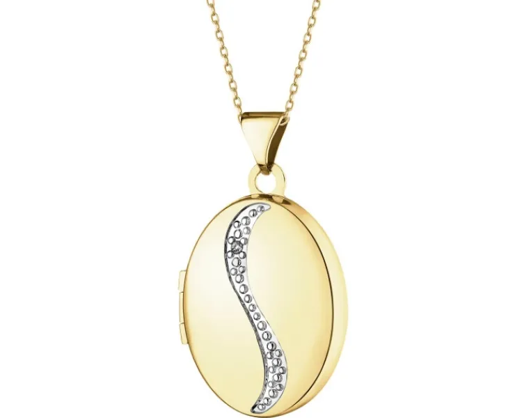 Apart Zawieszka z żółtego złota z diamentem - puzderko - 0,005 ct - próba 375< Zawieszki