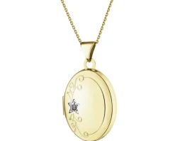 Discount Apart Zawieszka z żółtego złota z diamentem - puzderko - 0,01 ct - próba 585