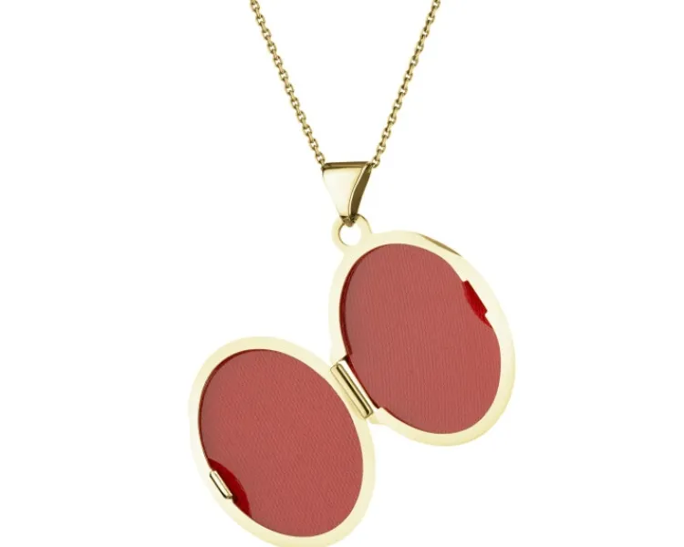 Discount Apart Zawieszka z żółtego złota z diamentem - puzderko - 0,01 ct - próba 585
