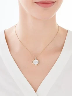Best Apart Zawieszka z żółtego złota z diamentami i masą perłową - próba 585