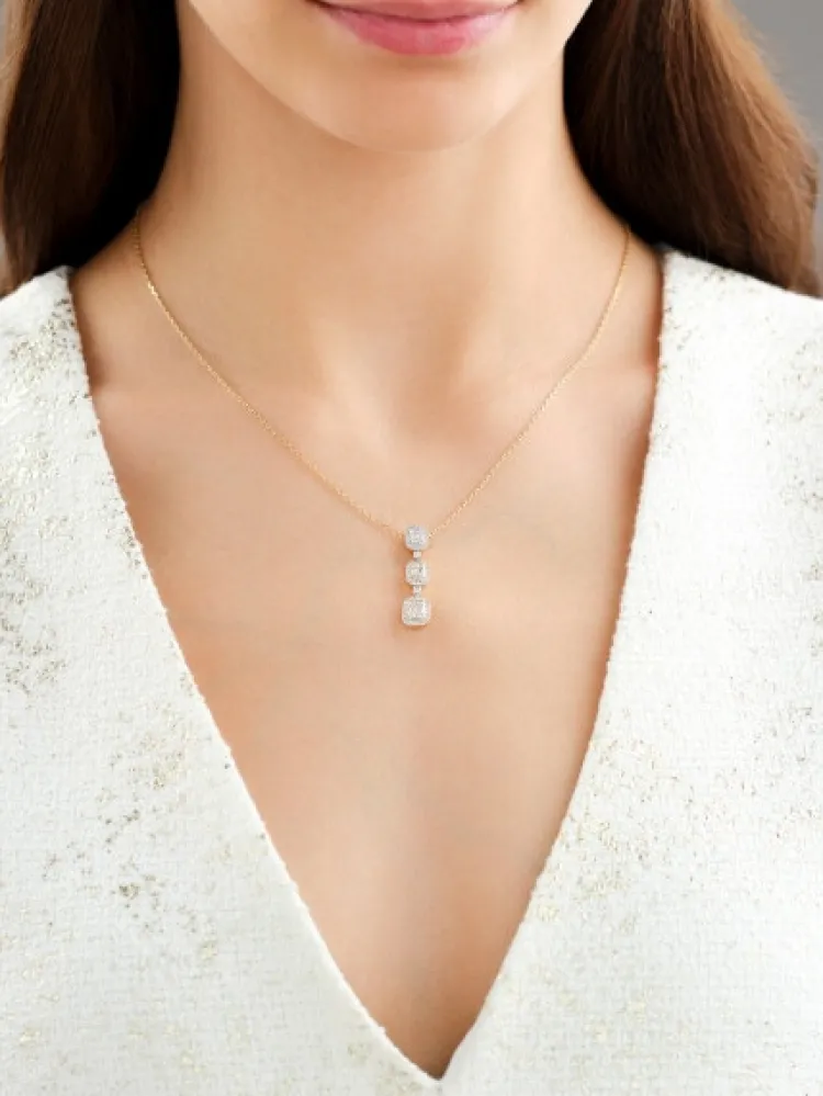 Discount Apart Zawieszka z żółtego złota z diamentami - 0,46 ct - próba 585