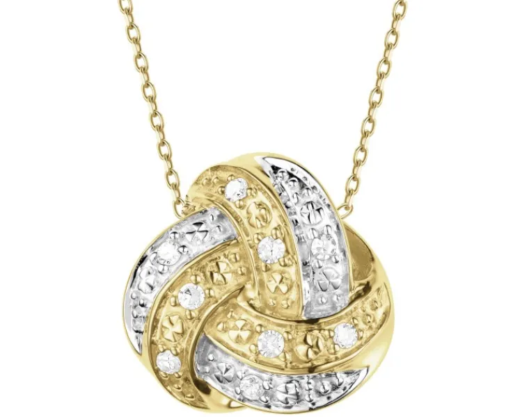 Discount Apart Zawieszka z żółtego złota z diamentami - 0,03 ct - próba 375