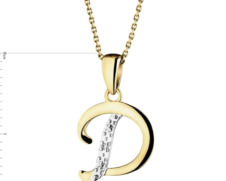 Apart Zawieszka z żółtego złota z diamentem - litera D - 0,003 ct - próba 375< Zawieszki
