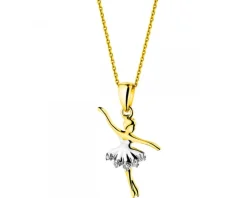 Outlet Apart Zawieszka z żółtego złota z diamentami – baletnica - 0,01 ct - próba 375