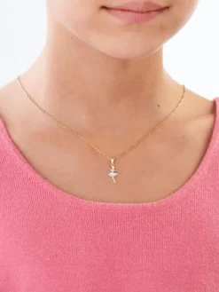 Outlet Apart Zawieszka z żółtego złota z diamentami – baletnica - 0,01 ct - próba 375