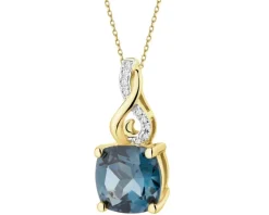Apart Zawieszka z żółtego złota z diamentami i topazem London Blue - próba 585< Wszystkie