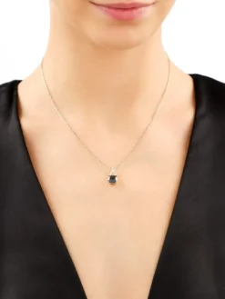 Apart Zawieszka z żółtego złota z diamentami i topazem London Blue - próba 585< Wszystkie