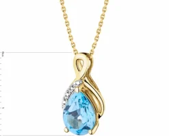 Discount Apart Zawieszka z żółtego złota z diamentami i topazem - próba 375