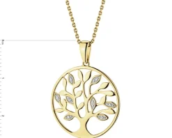 Online Apart Zawieszka z żółtego złota z diamentami - drzewko - 0,01 ct - próba 375