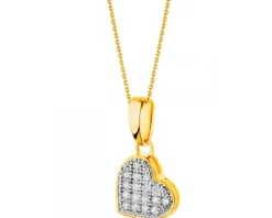 Outlet Apart Zawieszka z żółtego złota z diamentami - serce - 0,04 ct - próba 585