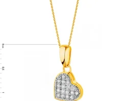Outlet Apart Zawieszka z żółtego złota z diamentami - serce - 0,04 ct - próba 585