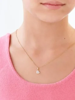 Outlet Apart Zawieszka z żółtego złota z diamentami - serce - 0,04 ct - próba 585