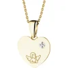 Apart Zawieszka z żółtego złota z diamentem - serce, aniołek - 0,005 ct - próba 375< Zawieszki