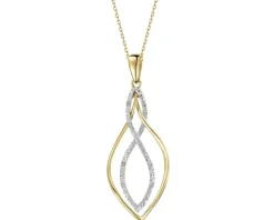 Clearance Apart Zawieszka z żółtego złota z diamentami - 0,03 ct - próba 375