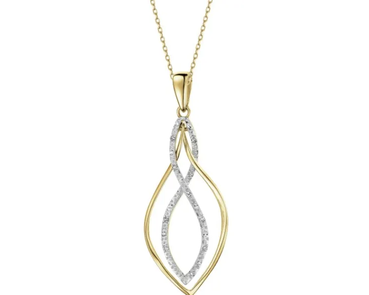 Clearance Apart Zawieszka z żółtego złota z diamentami - 0,03 ct - próba 375
