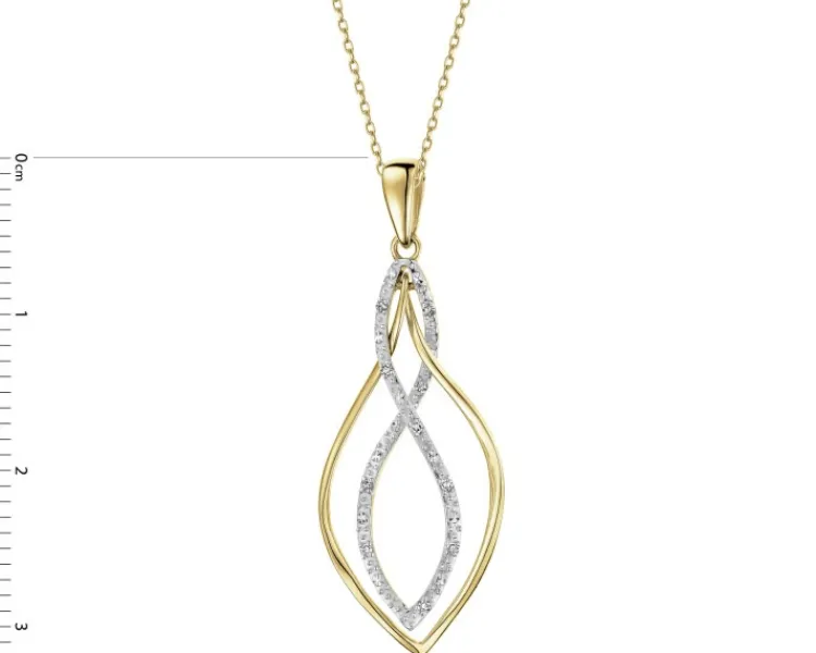 Clearance Apart Zawieszka z żółtego złota z diamentami - 0,03 ct - próba 375