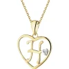 Apart Zawieszka z żółtego złota z diamentem - litera H, serce - 0,005 ct - próba 375< Zawieszki