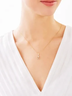 Apart Zawieszka z żółtego złota z diamentem - aniołek, serce - 0,004 ct - próba 375< Zawieszki
