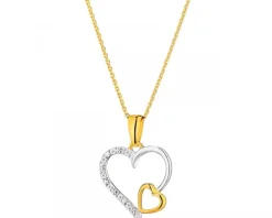 Apart Zawieszka z żółtego złota z diamentami - serca - 0,01 ct - próba 375< Zawieszki