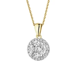 Outlet Apart Zawieszka z żółtego złota z diamentami - 0,63 ct - próba 585