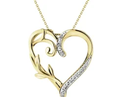 Apart Zawieszka z żółtego złota z diamentami - serce - 0,03 ct - próba 375< Zawieszki