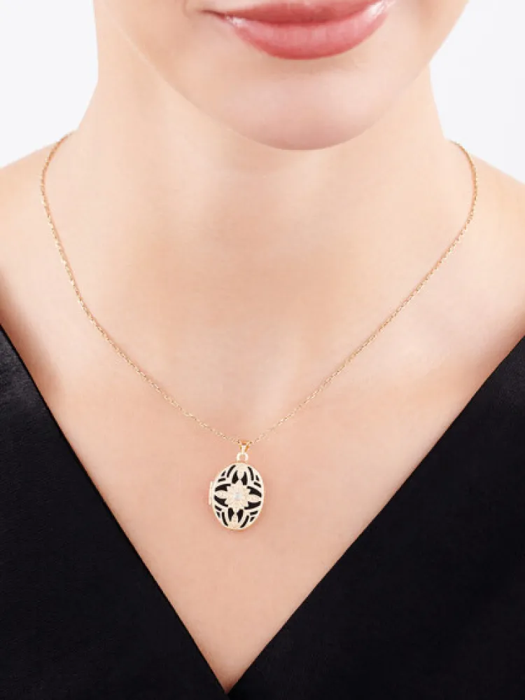 Apart Zawieszka z żółtego złota z diamentem - puzderko - 0,005 ct - próba 585< Zawieszki