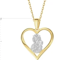 Apart Zawieszka z żółtego złota z diamentami - medalik Matka Boska Częstochowska - 0,003 ct - próba 375< Wszystkie