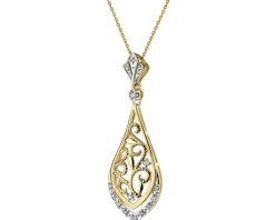 Online Apart Zawieszka z żółtego złota z diamentami - 0,08 ct - próba 585