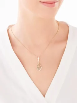 Online Apart Zawieszka z żółtego złota z diamentami - 0,08 ct - próba 585