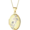 Apart Zawieszka z żółtego złota z diamentem - puzderko - liście - 0,005 ct - próba 375< Zawieszki
