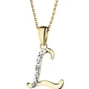 Apart Zawieszka z żółtego złota z diamentem - litera L - 0,003 ct - próba 375< Zawieszki