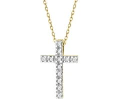 Best Apart Zawieszka z żółtego złota z diamentami - krzyż - 0,03 ct - próba 585