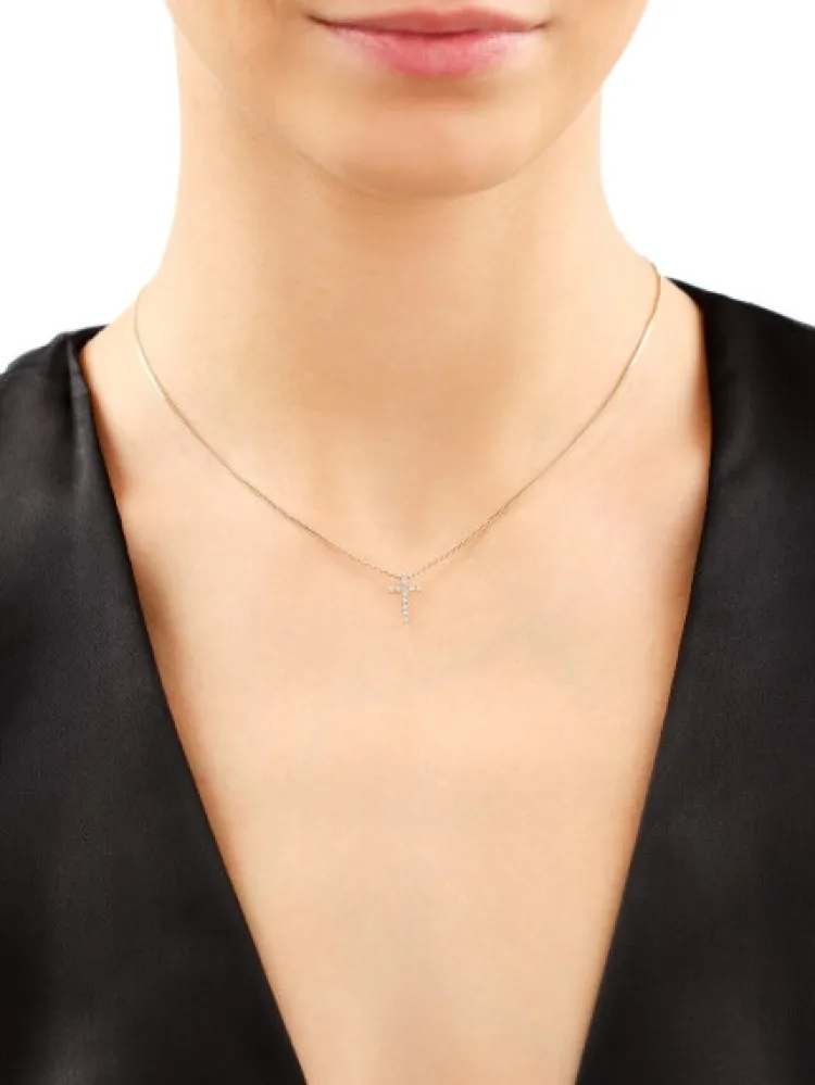 Best Apart Zawieszka z żółtego złota z diamentami - krzyż - 0,03 ct - próba 585