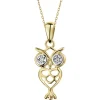 New Apart Zawieszka z żółtego złota z diamentami - sowa - 0,01 ct - próba 585