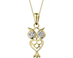 New Apart Zawieszka z żółtego złota z diamentami - sowa - 0,01 ct - próba 585