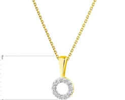 Discount Apart Zawieszka z żółtego złota z diamentami - koło - 0,02 ct - próba 375