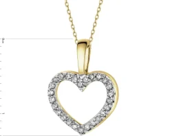 Apart Zawieszka z żółtego złota z diamentami - serce - 0,06 ct - próba 585< Zawieszki