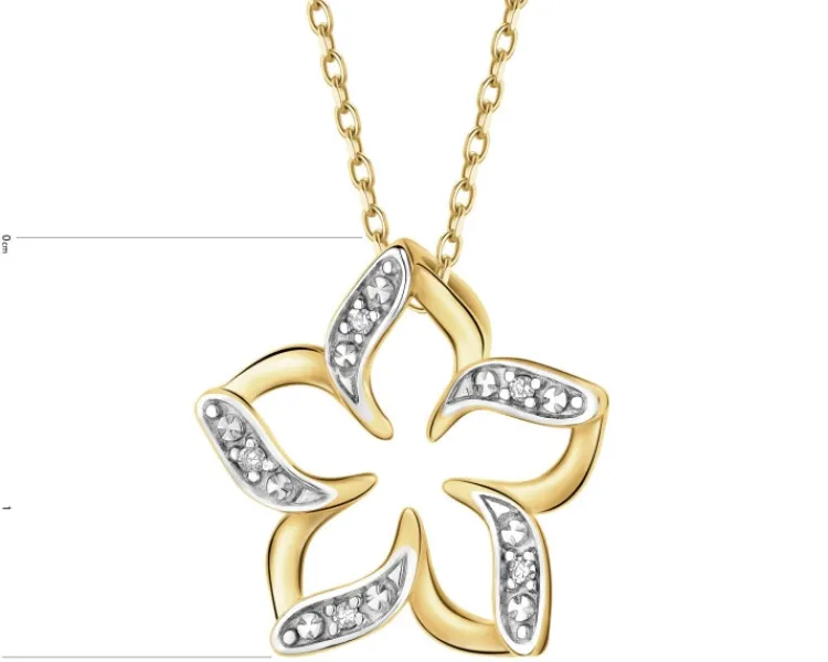 Apart Zawieszka z żółtego złota z diamentami - kwiat - 0,02 ct - próba 585< Wszystkie